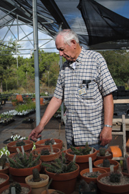 Paul Reinartz and some mother cacti used in propagation
