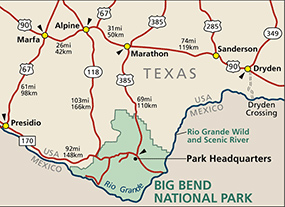 South Texas map courtesy of the National Park Service