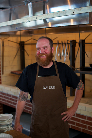 Chef Jesse Griffiths in his own kingdom, the kitchen at Dai Due. Photo: Jody Horton