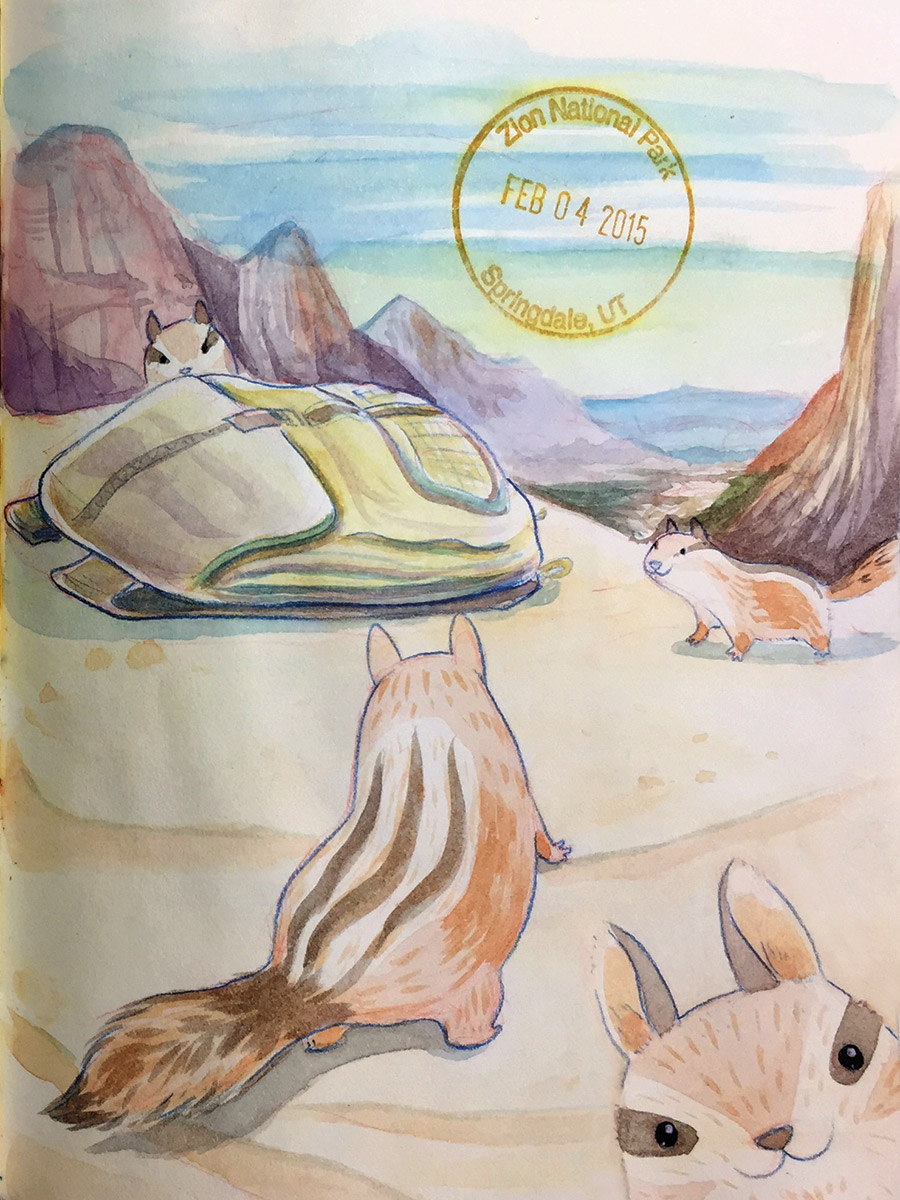 Zion National Park Sketch ILLUSTRATION Joe Feliciano