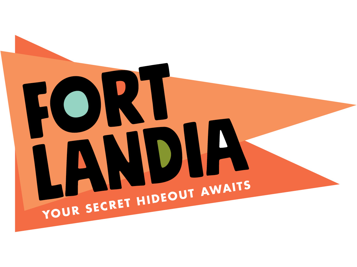A logo for Fortlandia, which features a stylized orange triangular pennant behind the Fortlandia text.